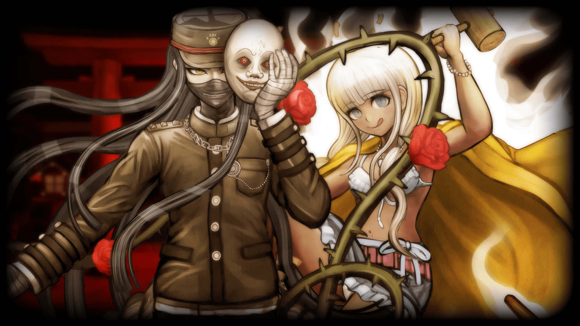 Danganronpa V3, skull mask, military uniform, Full HD Desktop Wallpaper
