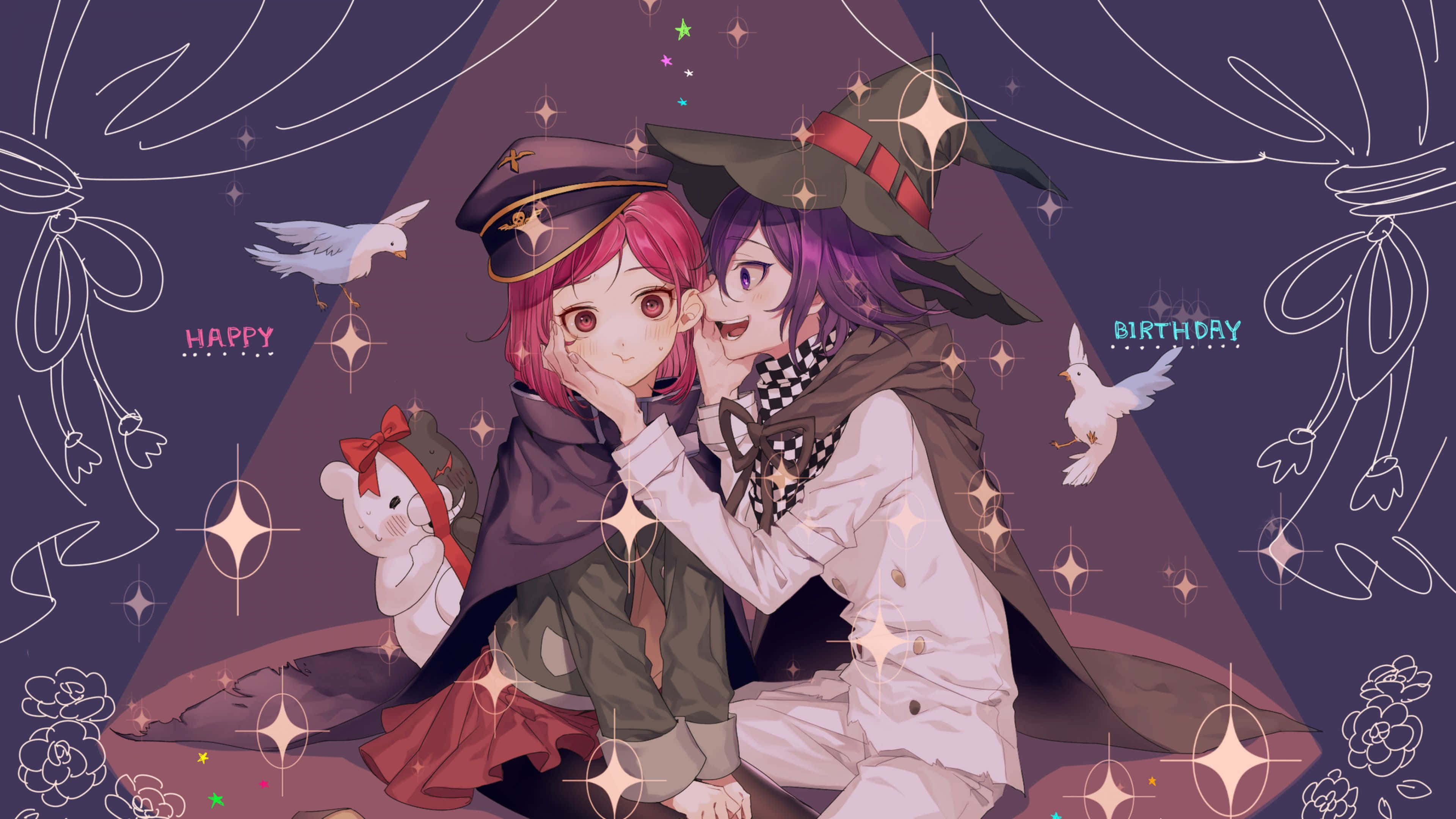 Danganronpa V3, witch hats, sparkles, 4K Desktop Wallpaper