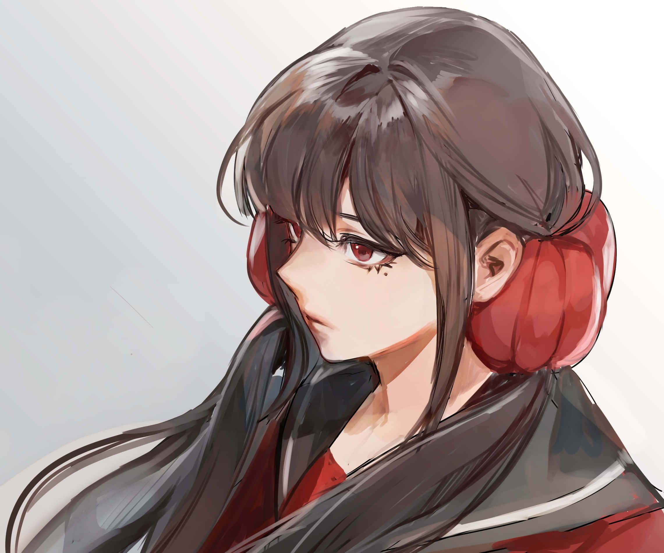 Danganronpa V3, long hair, red ear muffs, Full HD Desktop Wallpaper
