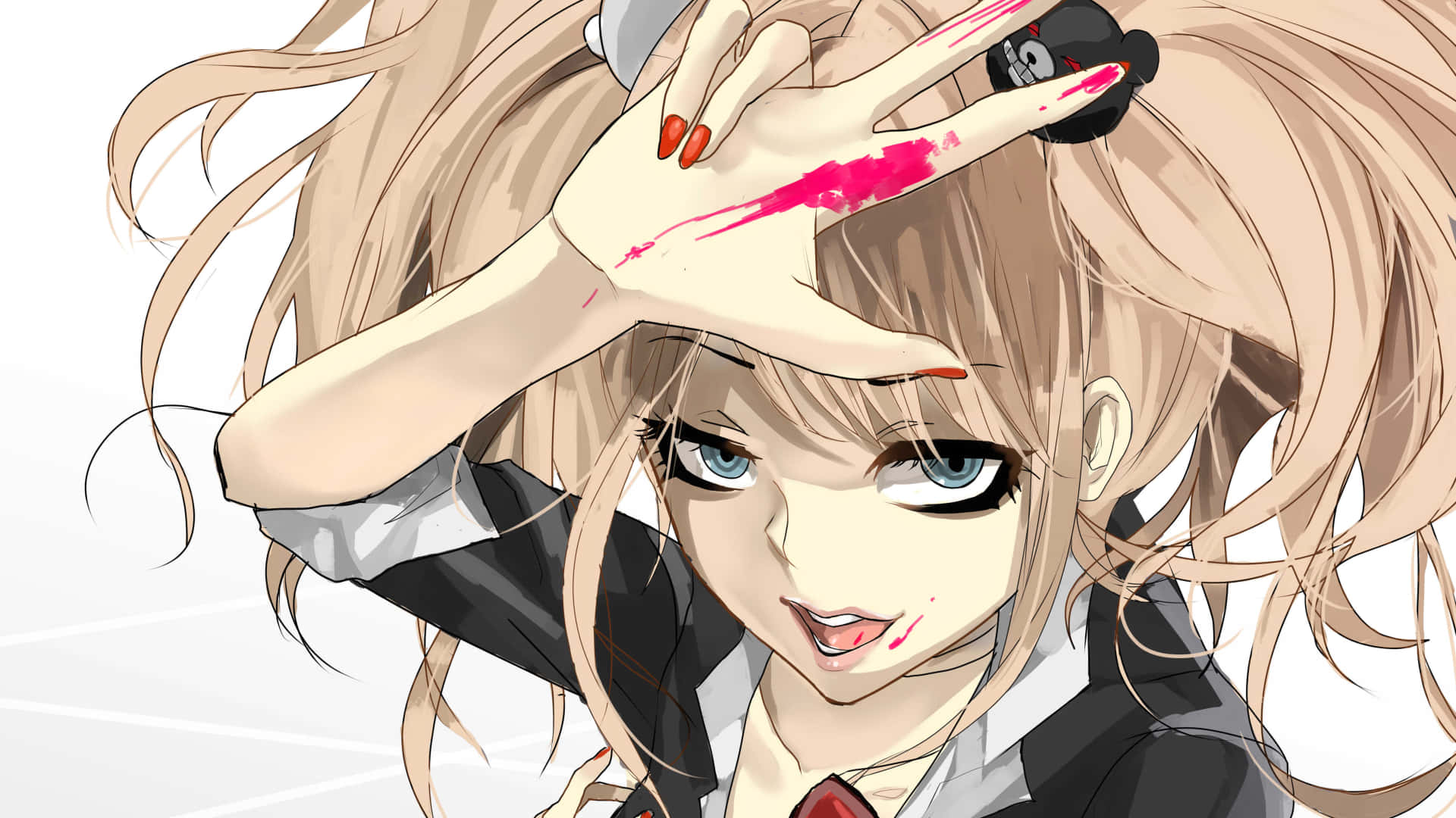 Danganronpa V3, blonde anime girl, blue eyes, Full HD Desktop Wallpaper