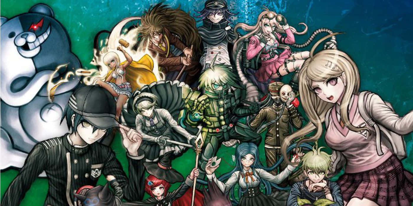 Danganronpa V3, anime illustration, giant bear, HD Desktop Wallpaper