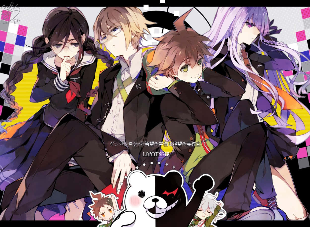 Danganronpa V3, anime students, school uniforms, SD Desktop Wallpaper