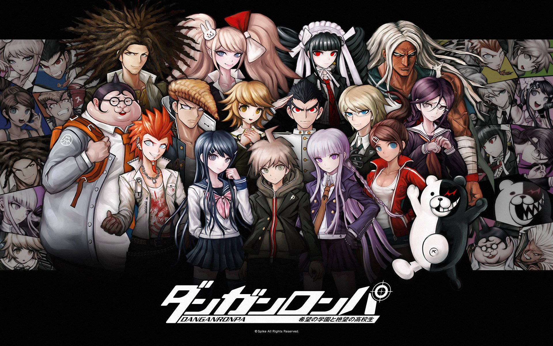 Danganronpa, anime group portrait, expressive faces, Full HD Desktop Wallpaper