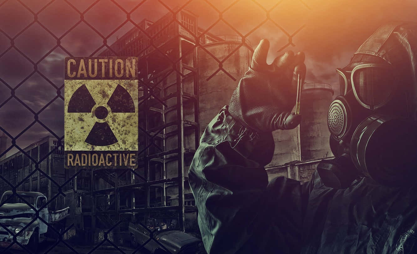 radioactive danger zone, gas mask, protective suit, HD Desktop Wallpaper
