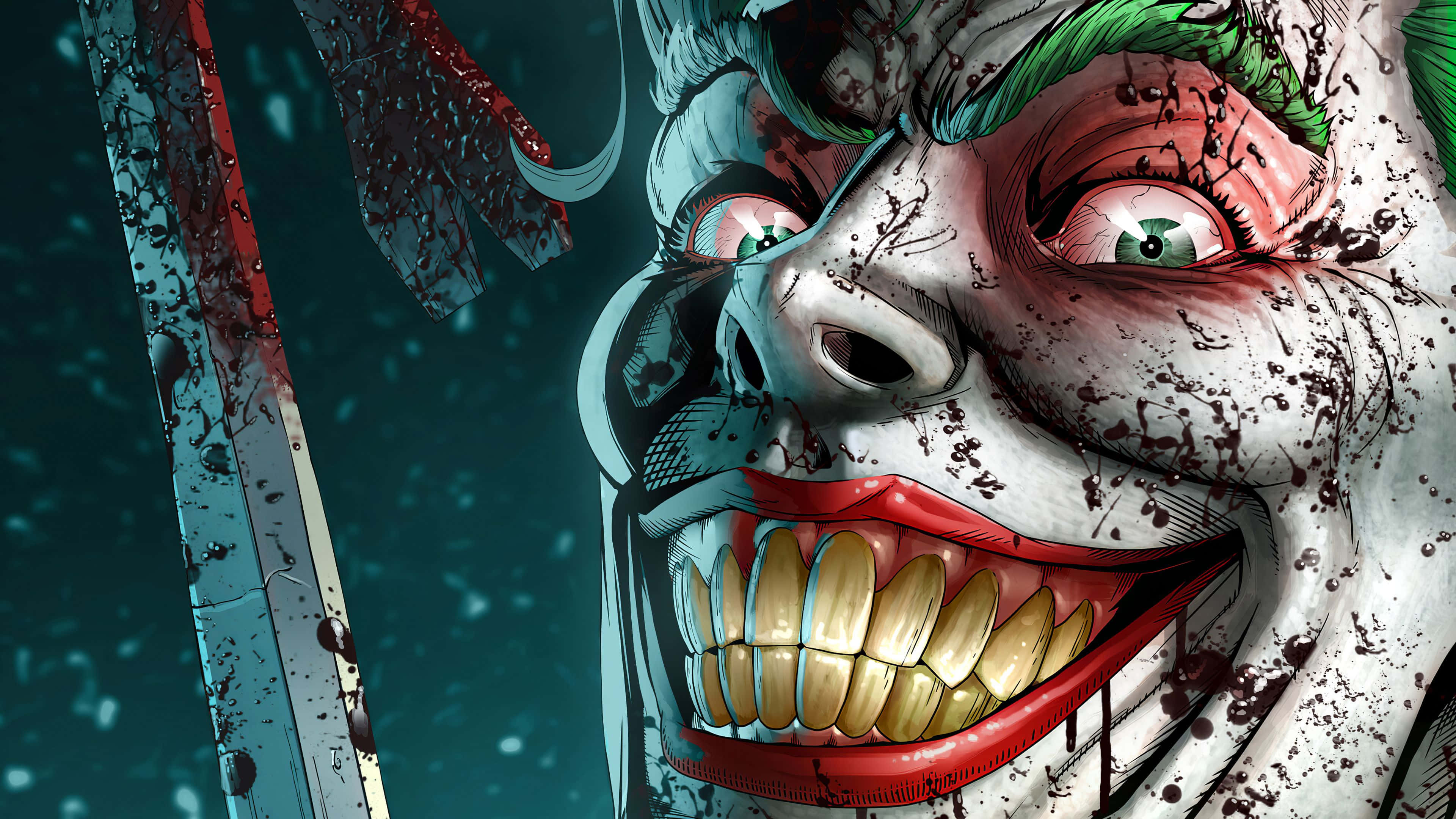 Joker, white face, red lips, 4K Desktop Wallpaper