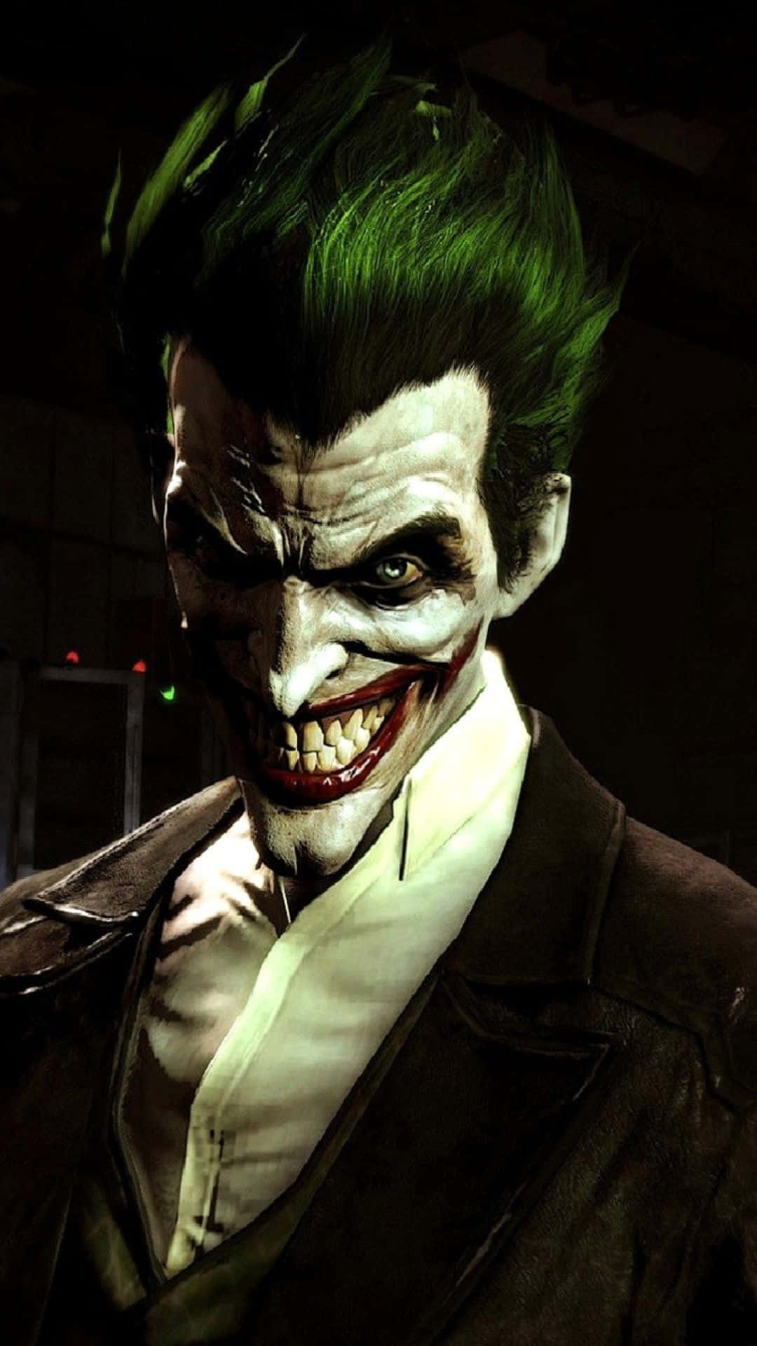 Dangerous Joker, green hair, sinister grin, Full HD Phone Wallpaper