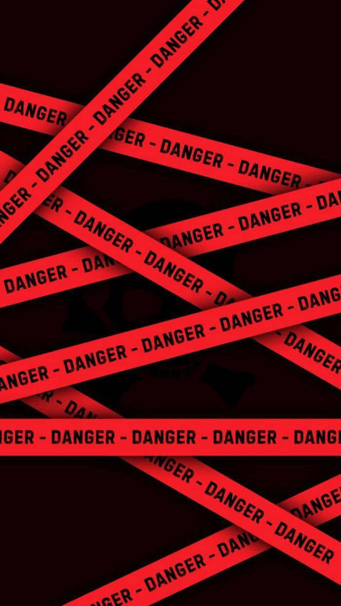 danger tape, red danger tape, dark background, SD Phone Wallpaper