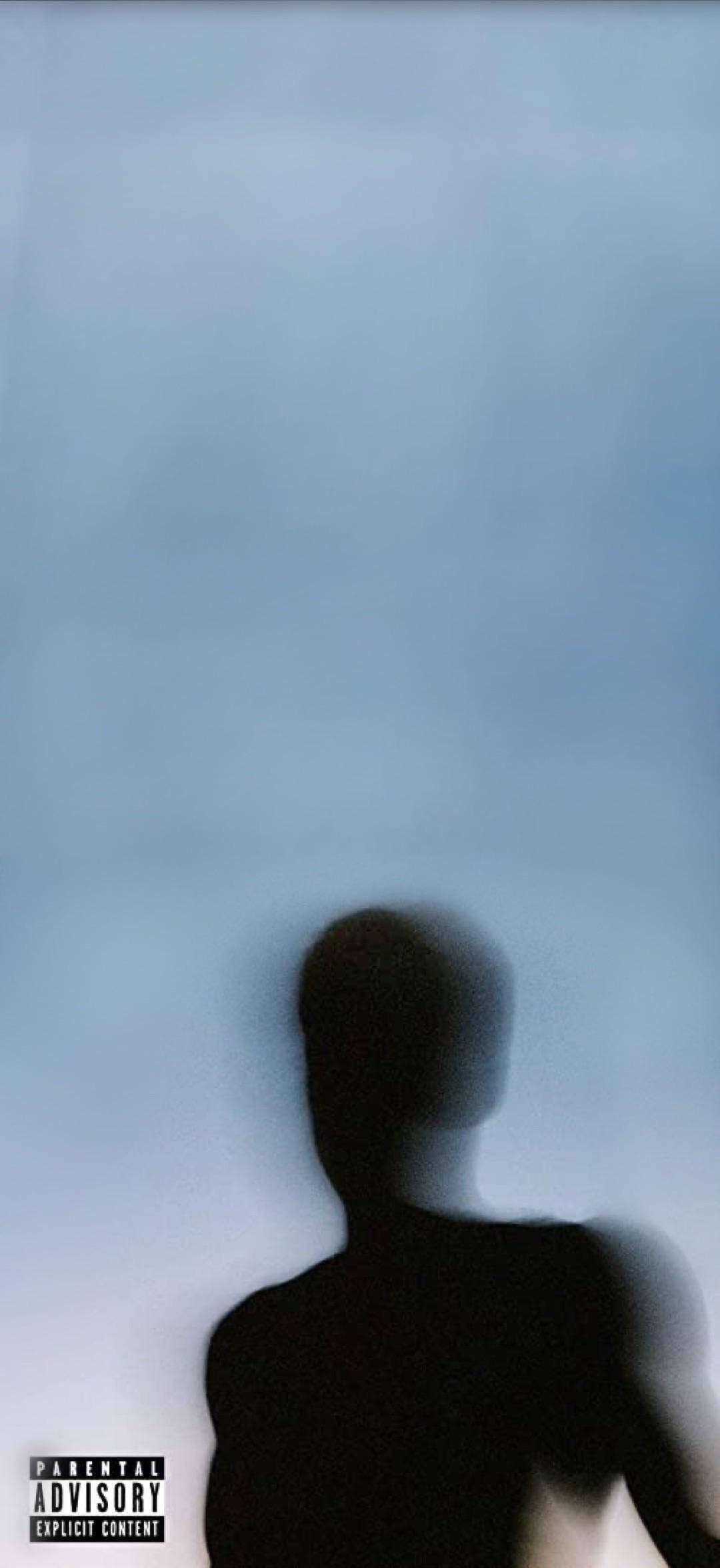 Daniel Caesar, blue gradient background, parental advisory label, Full HD Phone Wallpaper