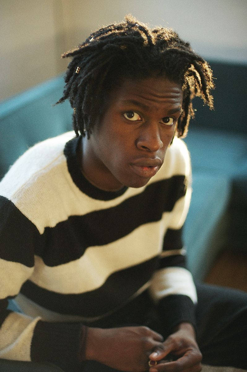 Daniel Caesar, striped sweater, black and white striped, SD Phone Wallpaper