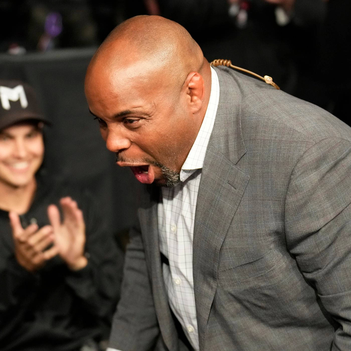 Daniel Cormier, gray suit, bald man, HD Desktop Wallpaper