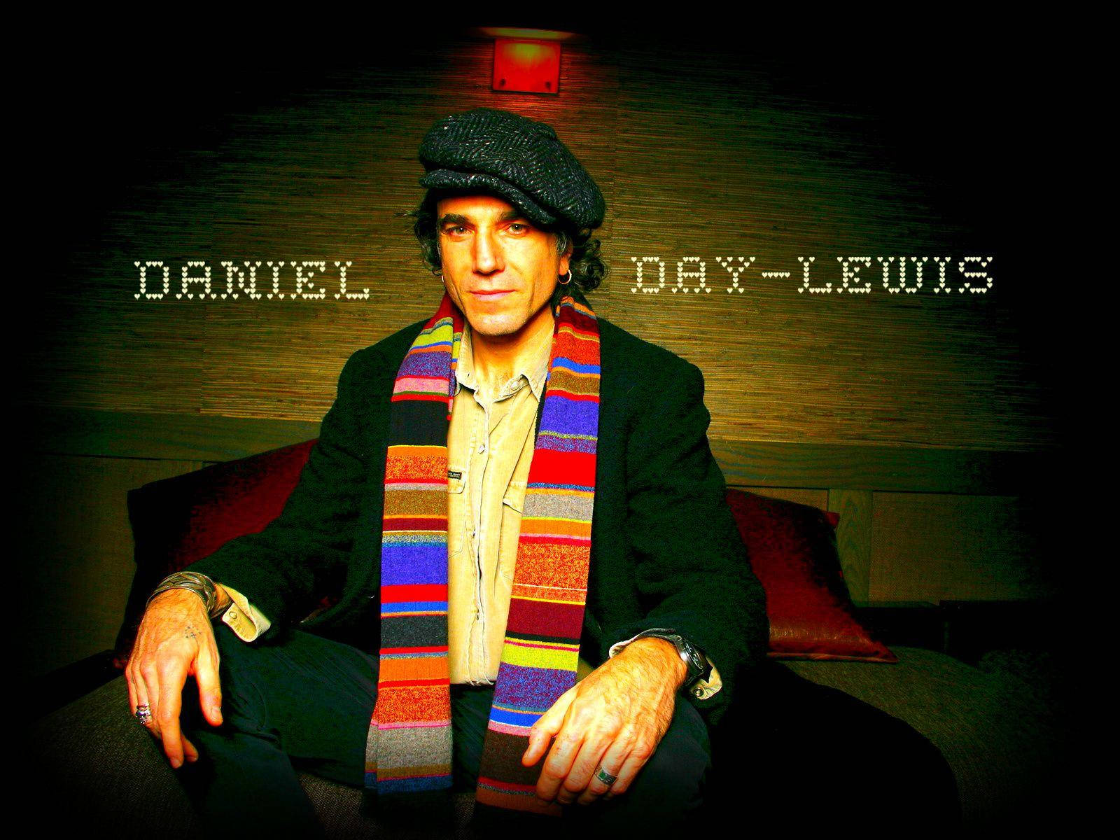 Daniel Day-Lewis, colorful striped scarf, flat cap, HD Desktop Wallpaper