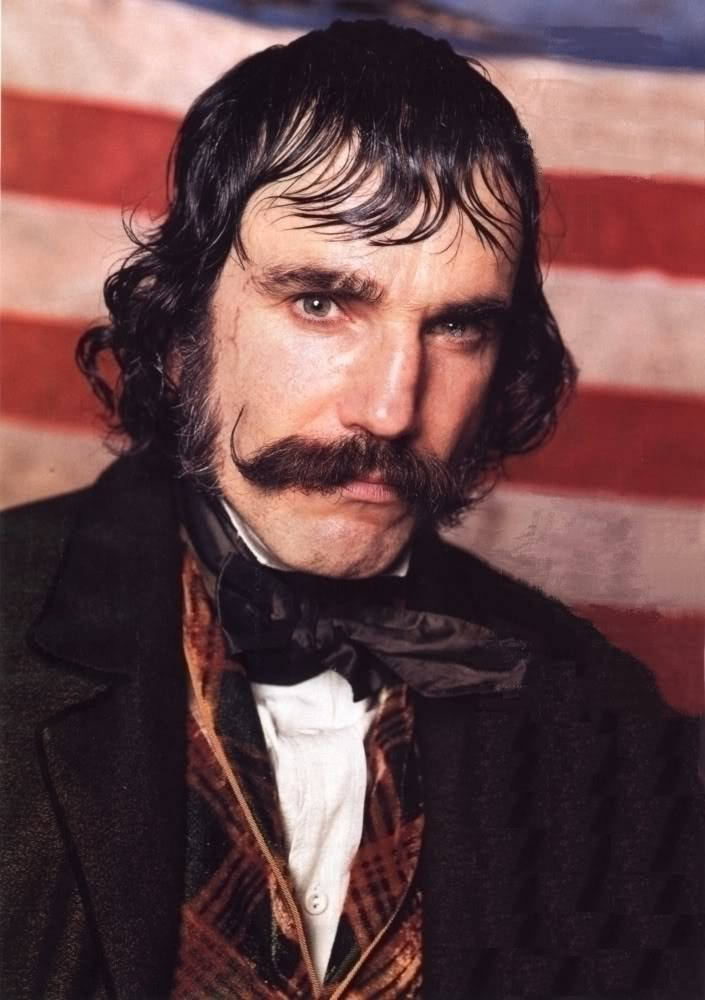 Daniel Day-Lewis, thick mustache, dark hair, SD Phone Wallpaper