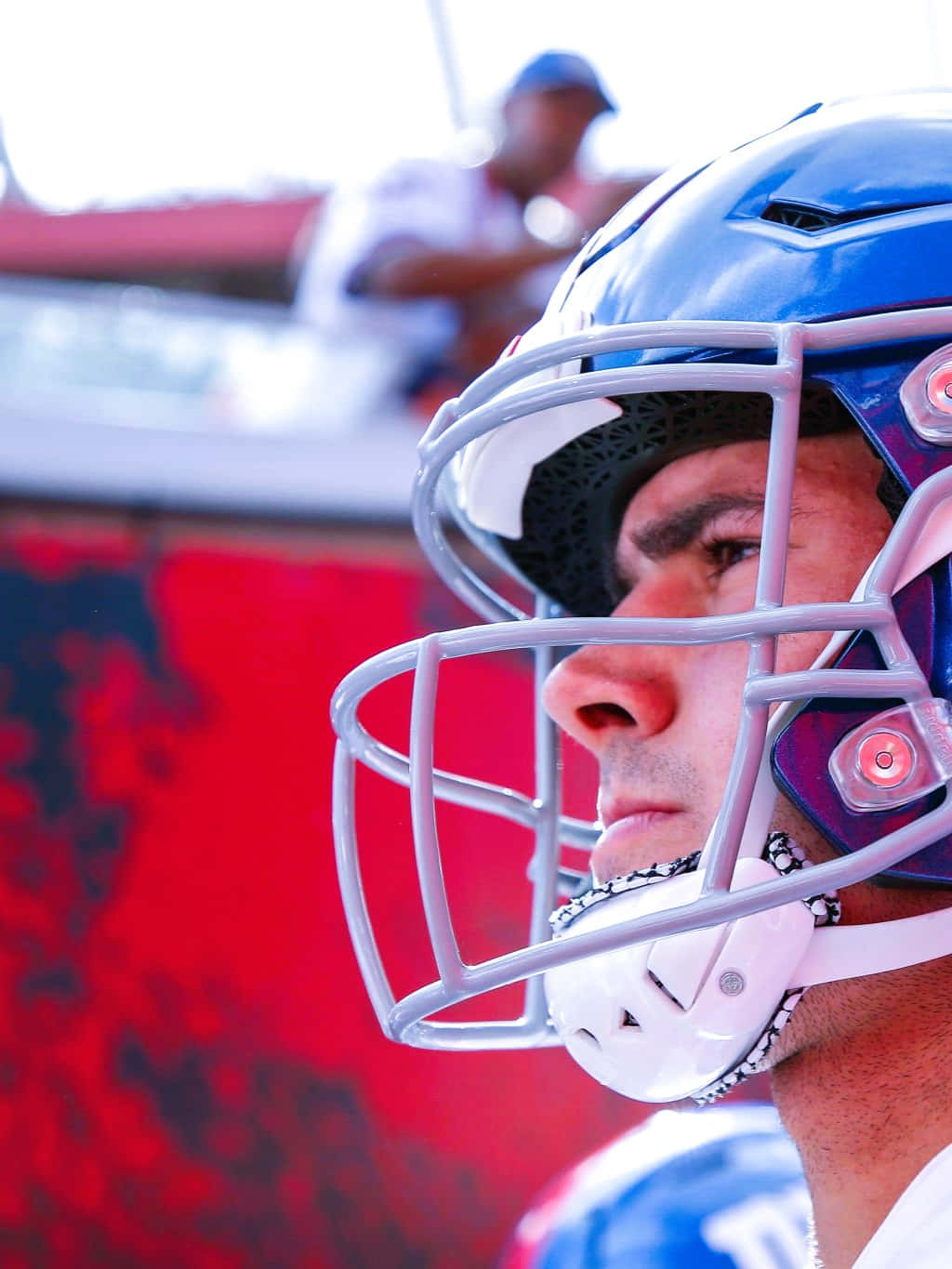 Daniel Jones, blue helmet, silver face mask, HD Phone Wallpaper