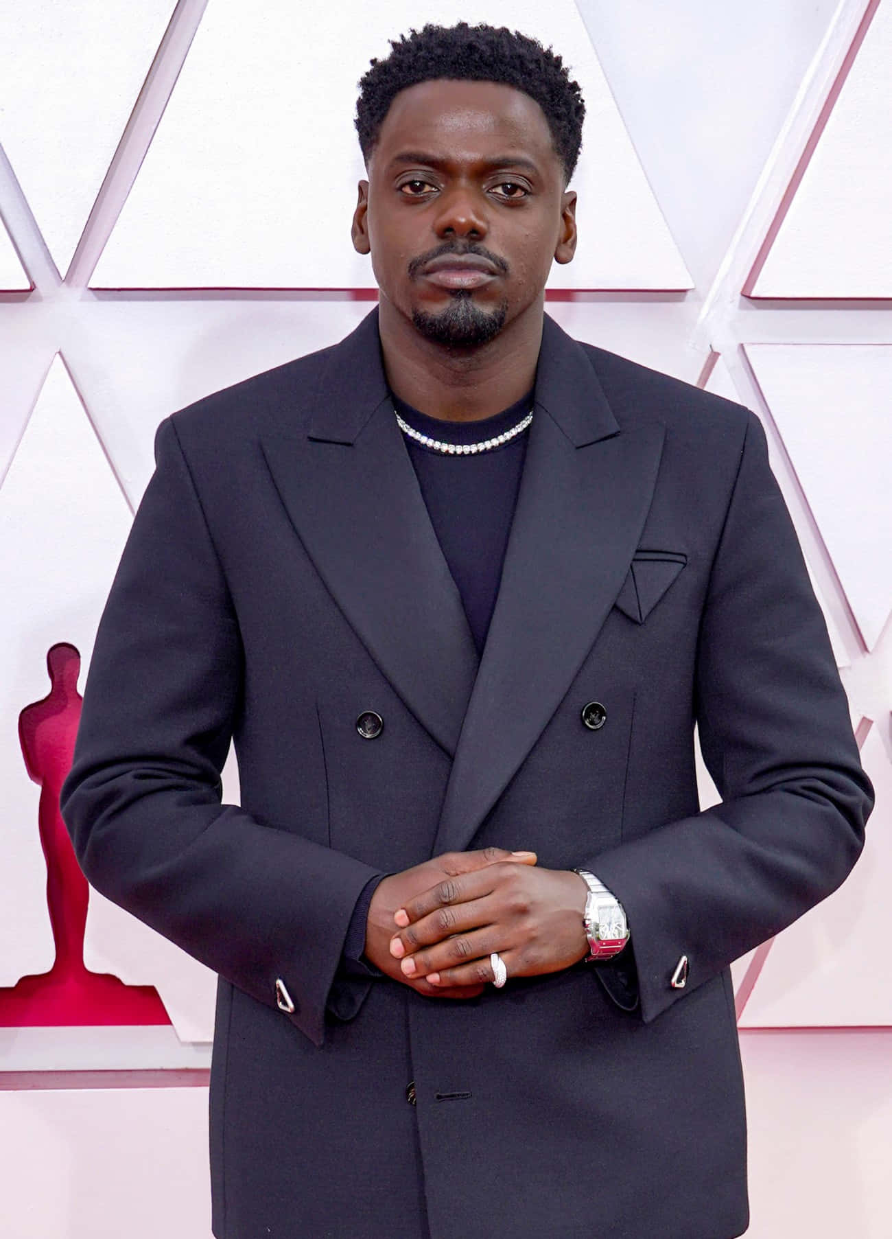 Daniel Kaluuya, black double-breasted coat, red carpet, HD Phone Wallpaper
