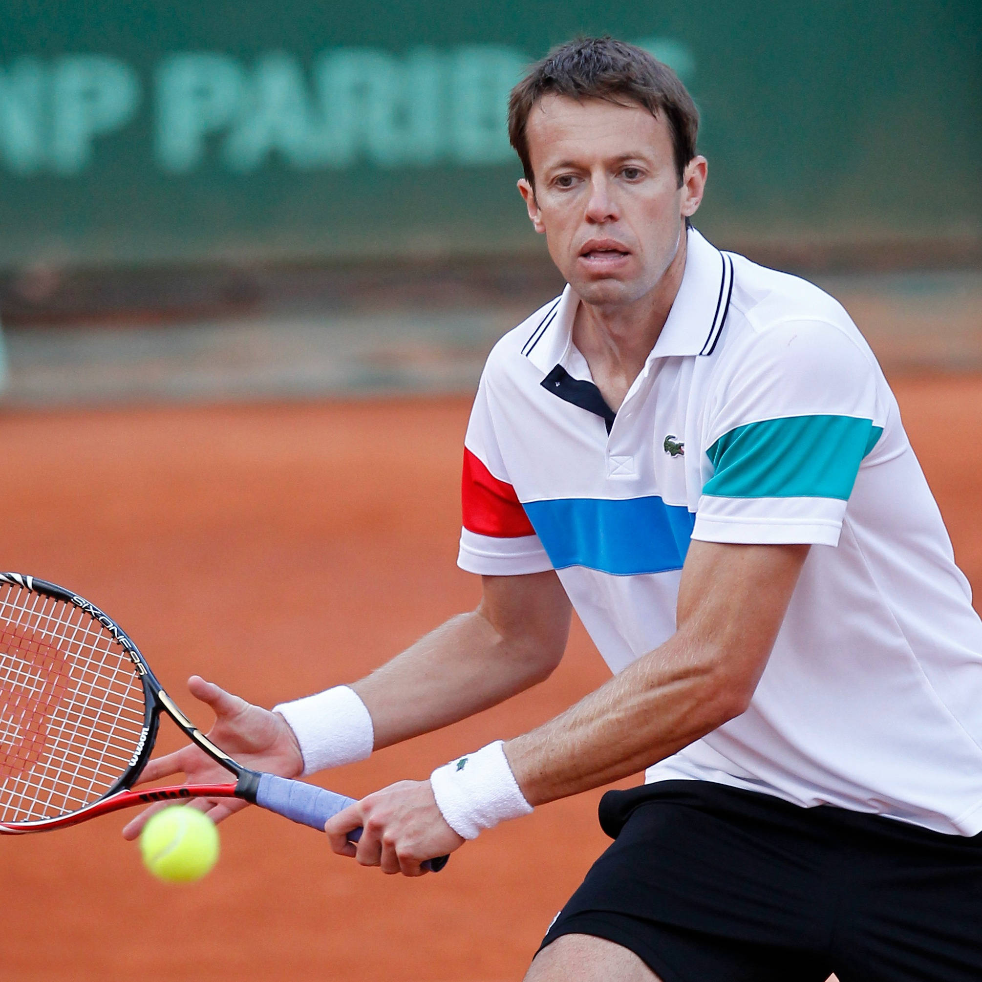 Daniel Nestor, targeting ball, yellow ball, Full HD Desktop Wallpaper