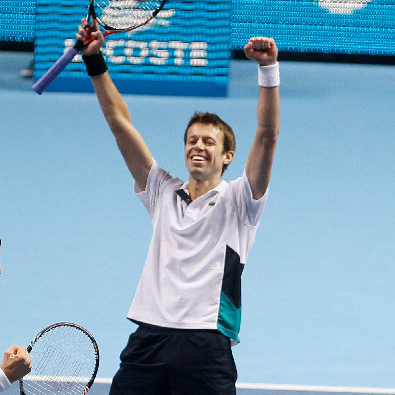 Daniel Nestor, raised arms, tennis player, HD Desktop Wallpaper