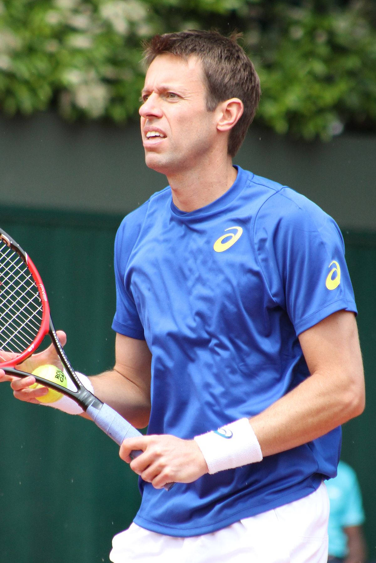 Daniel Nestor, clay court, blue shirt, HD Phone Wallpaper