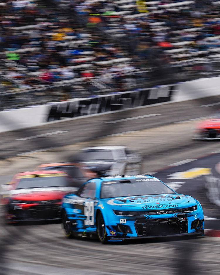 blue car, number 99, racetrack, SD Phone Wallpaper
