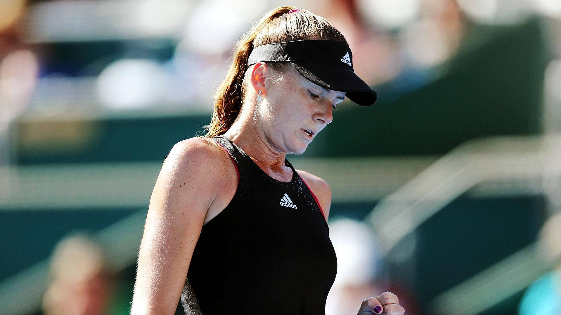 Daniela Hantuchova, black outfit, Adidas gear, Full HD Desktop Wallpaper