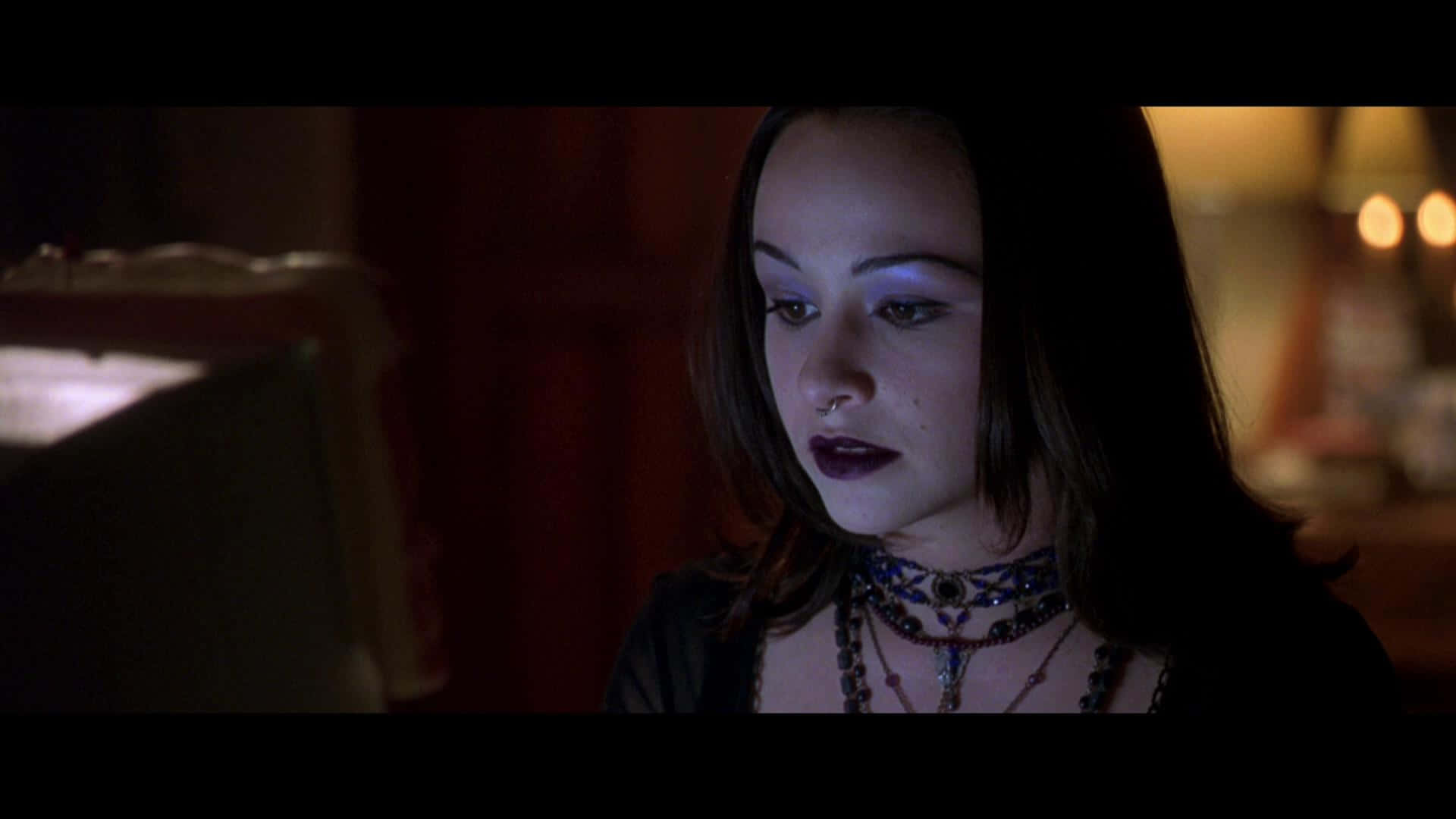 Danielle Harris, dark hair, bold makeup, Full HD Desktop Wallpaper