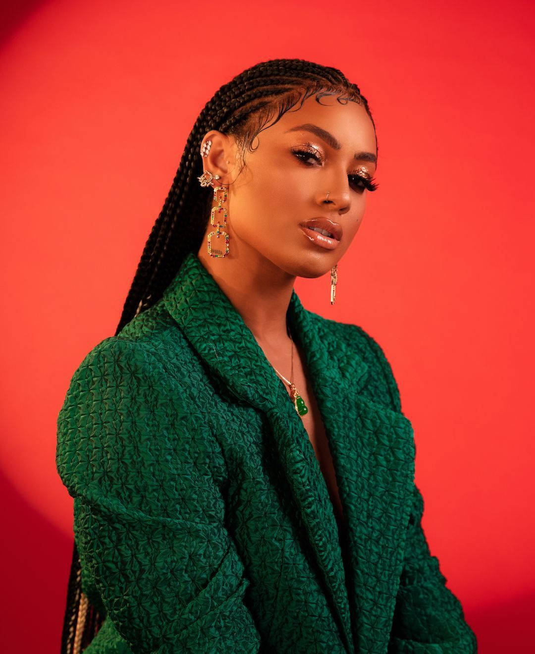 Danileigh, green, textured green blazer, HD Phone Wallpaper