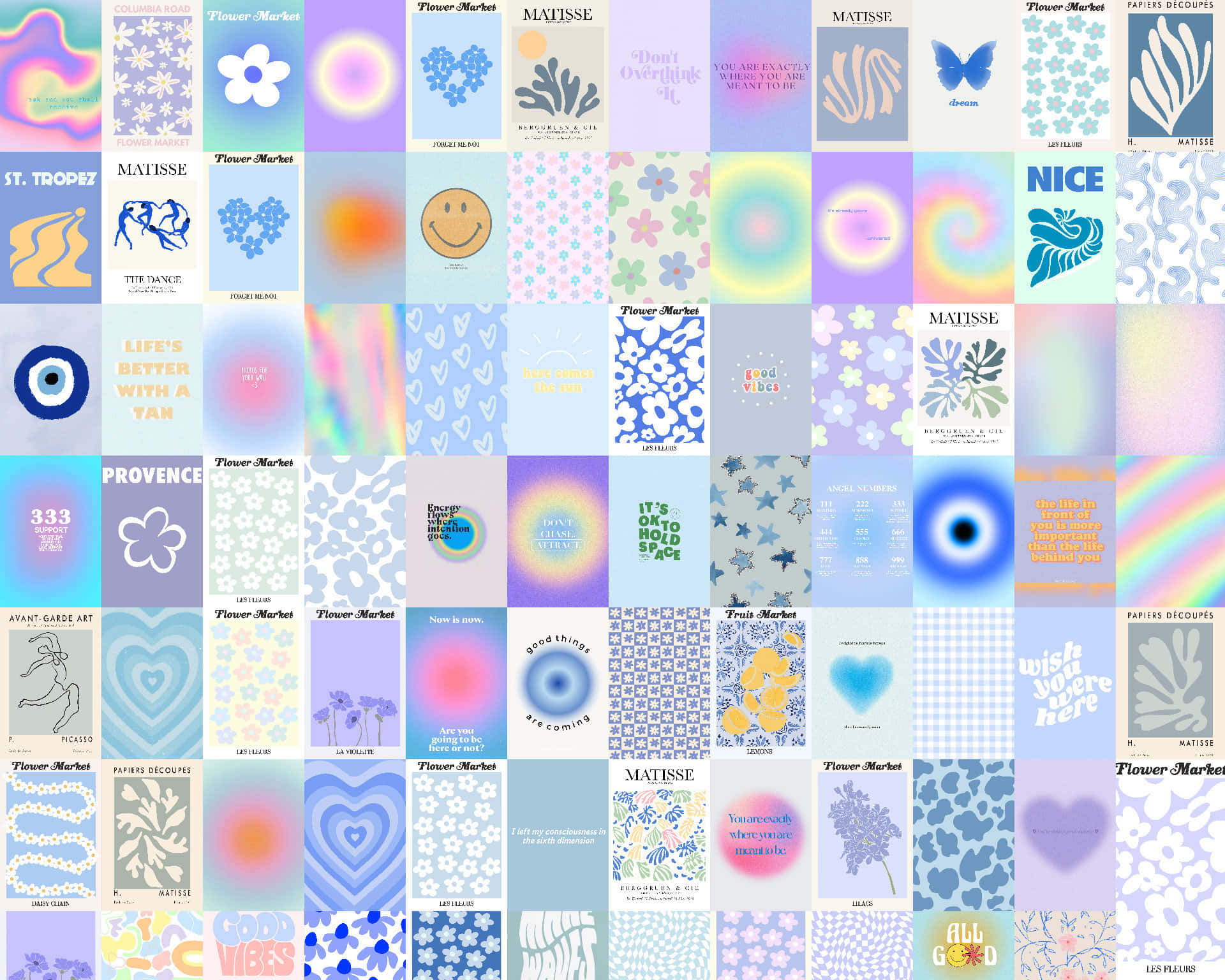 Danish Aesthetic, pastel-colored, abstract swirls, Full HD Desktop Wallpaper