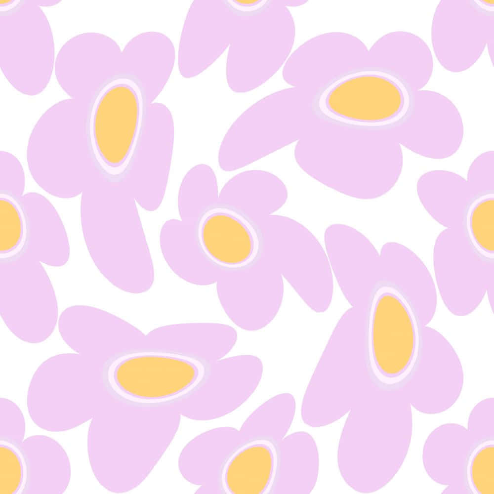 Danish Aesthetic, pastel pink, yellow centers, SD Desktop Wallpaper