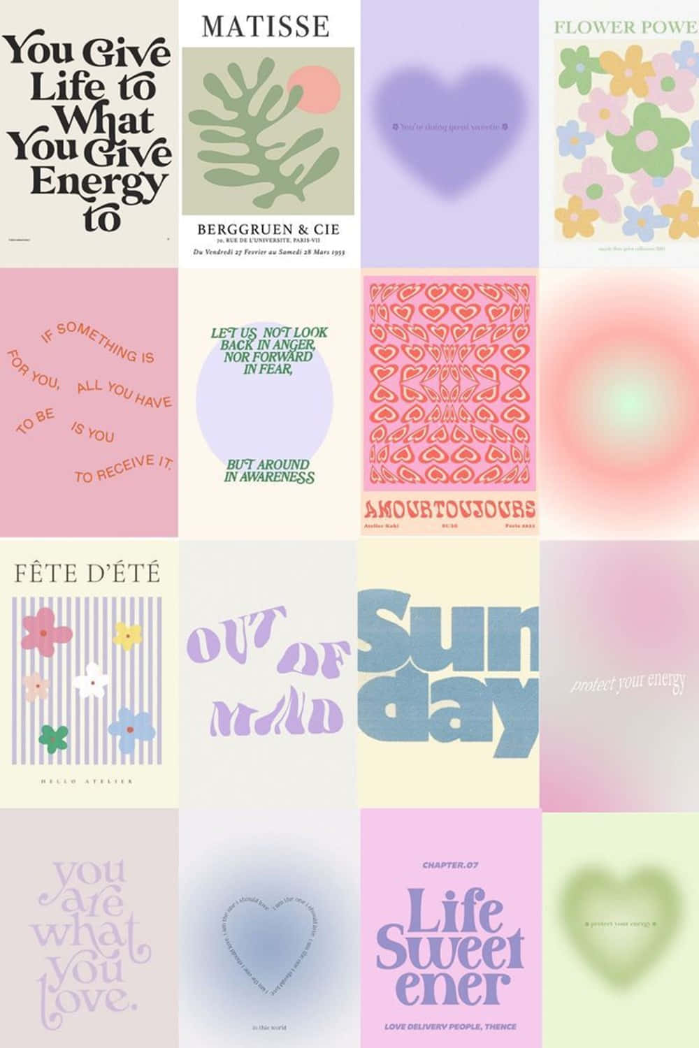 pastel-toned, motivational posters, floral patterns, HD Phone Wallpaper