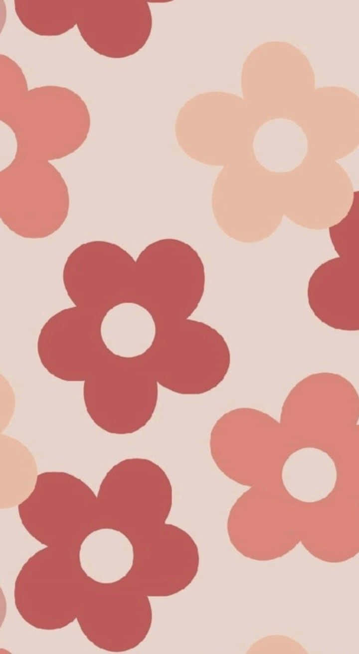 Danish Pastel, floral pattern, muted reds, HD Phone Wallpaper
