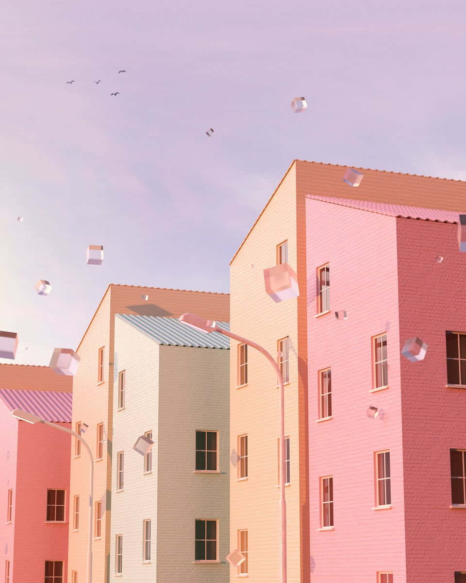 pastel pink, peach, cream, SD Phone Wallpaper