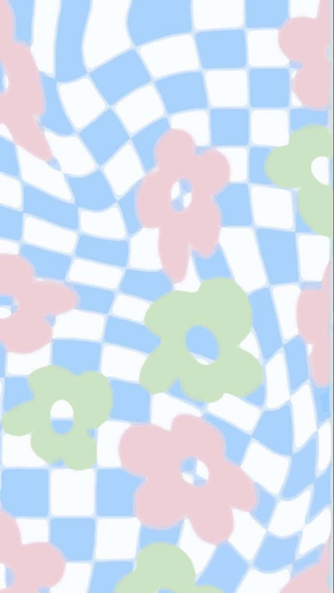Danish Pastel, pastel pink, green flowers, SD Phone Wallpaper