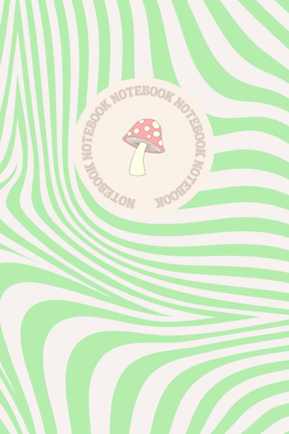 pastel mushroom notebook cover, mint green, white stripes, HD Phone Wallpaper
