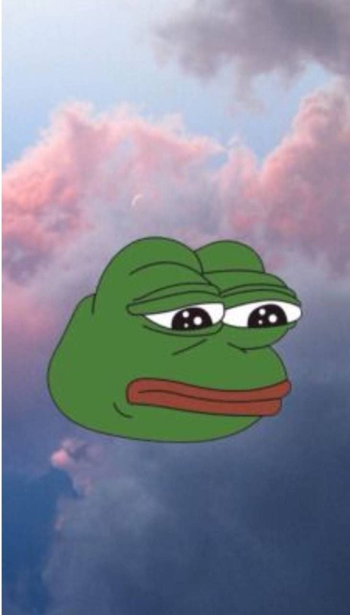 aesthetic pepe dank meme, green cartoon frog, droopy eyes, Full HD Phone Wallpaper
