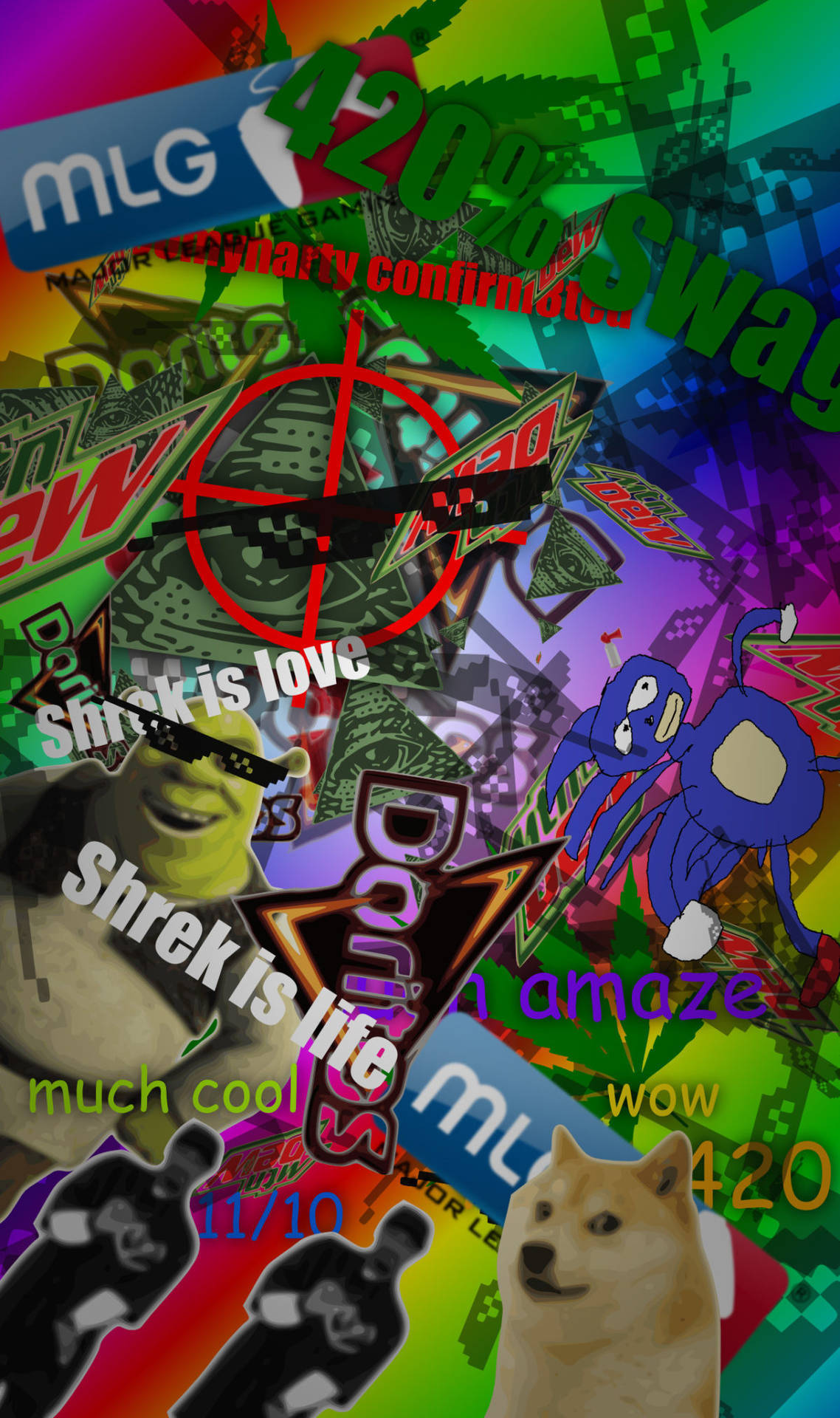 meme phone, rainbow gradient background, internet memes, Full HD Phone Wallpaper