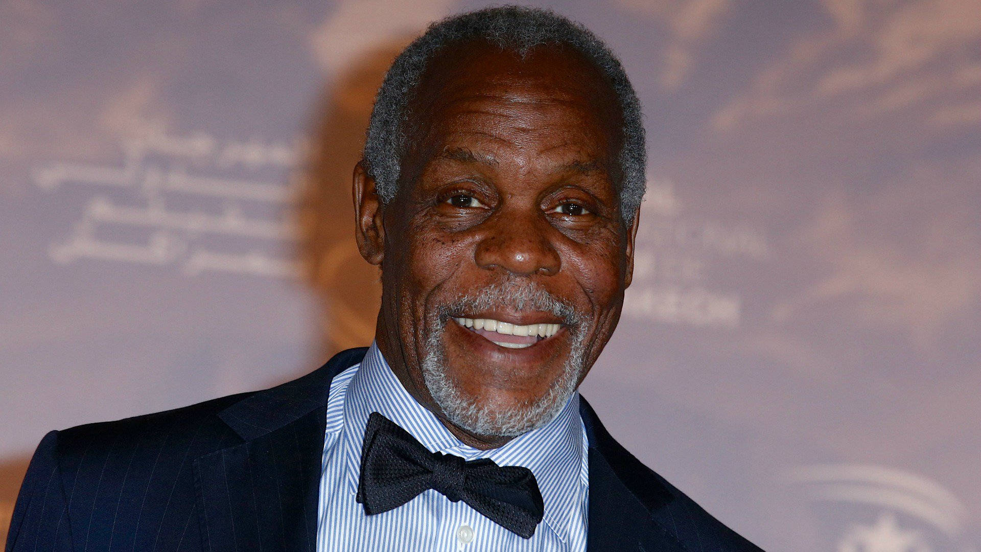 Danny Glover, dark pinstripe suit, black bow tie, Full HD Desktop Wallpaper