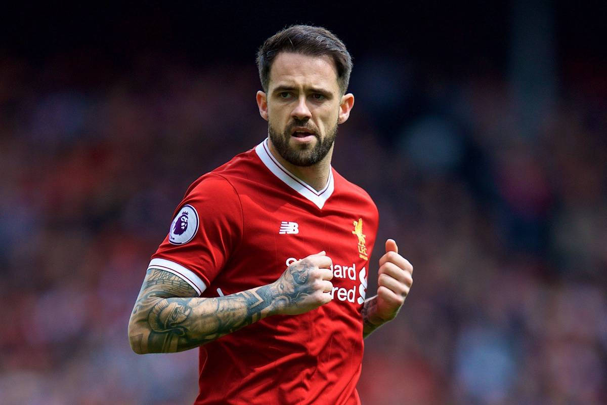 Danny Ings, red Liverpool jersey, tattoos, SD Desktop Wallpaper