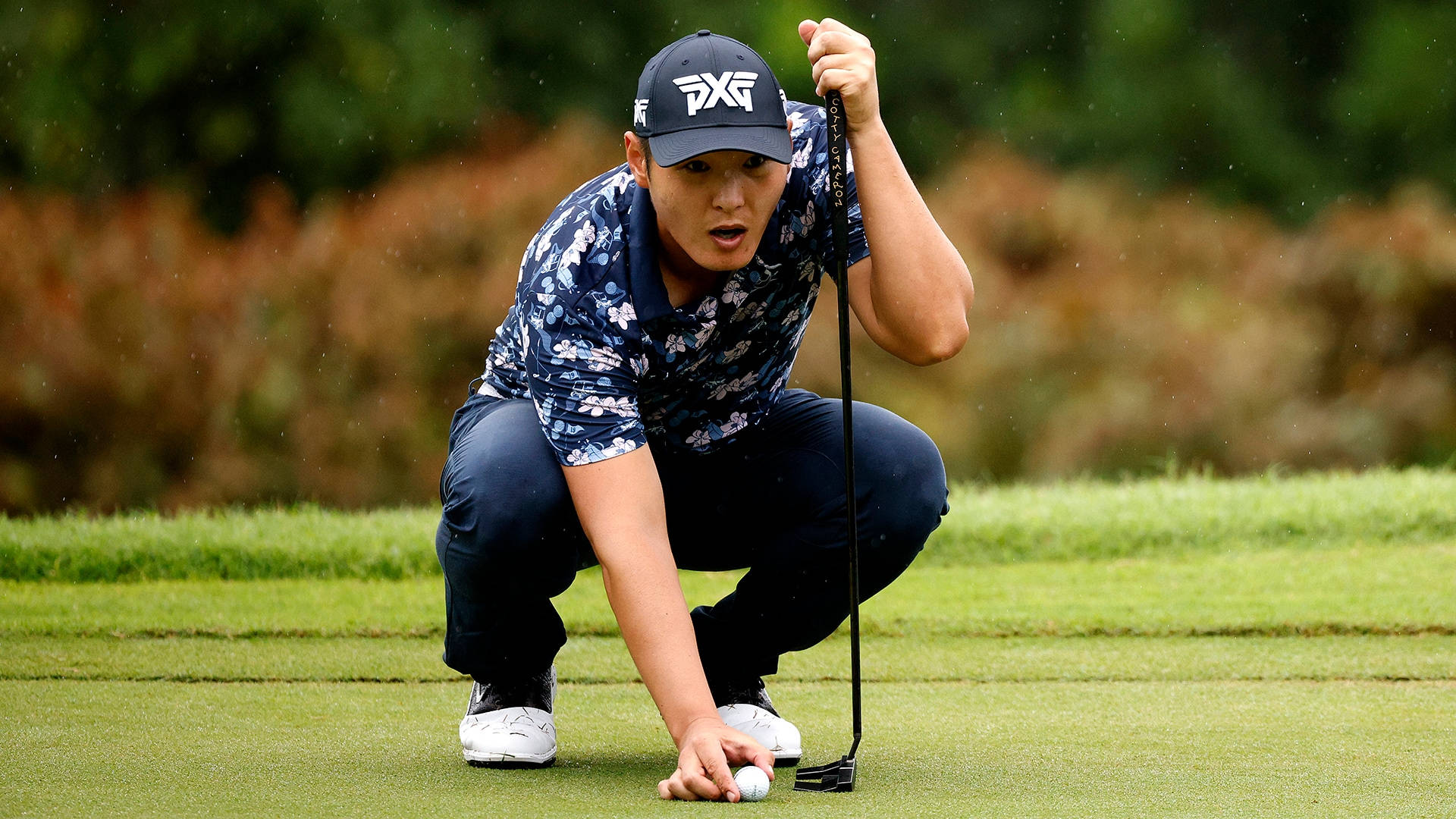 Danny Lee, putting green, overcast skies, Full HD Desktop Wallpaper