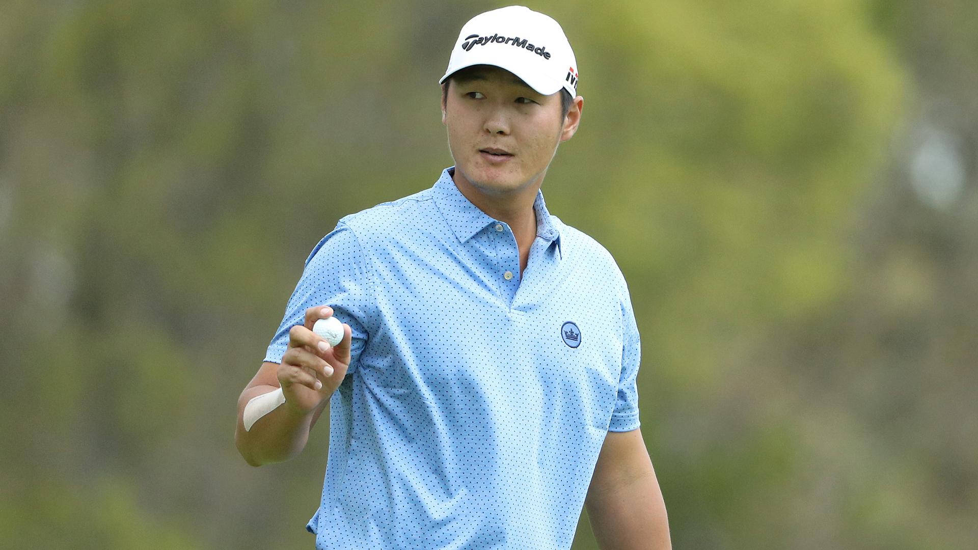 Danny Lee, sky blue shirt, golf ball, Full HD Desktop Wallpaper
