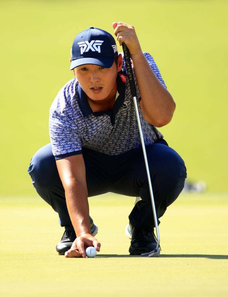 Danny Lee, fairway, golf ball, SD Phone Wallpaper