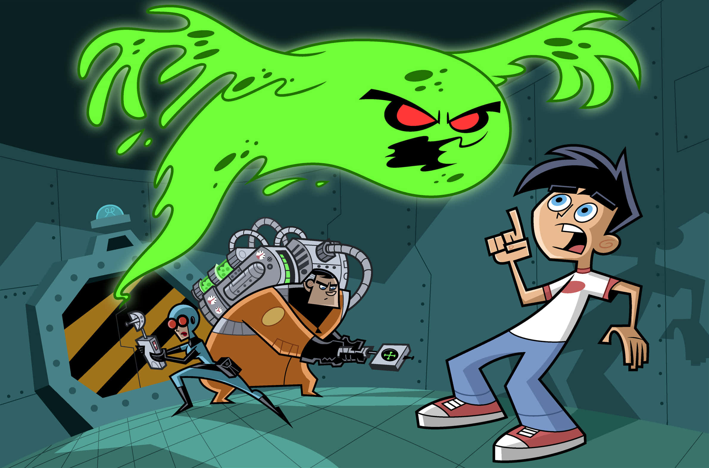 Danny Phantom, ghost attack, green ghost, Full HD Desktop Wallpaper