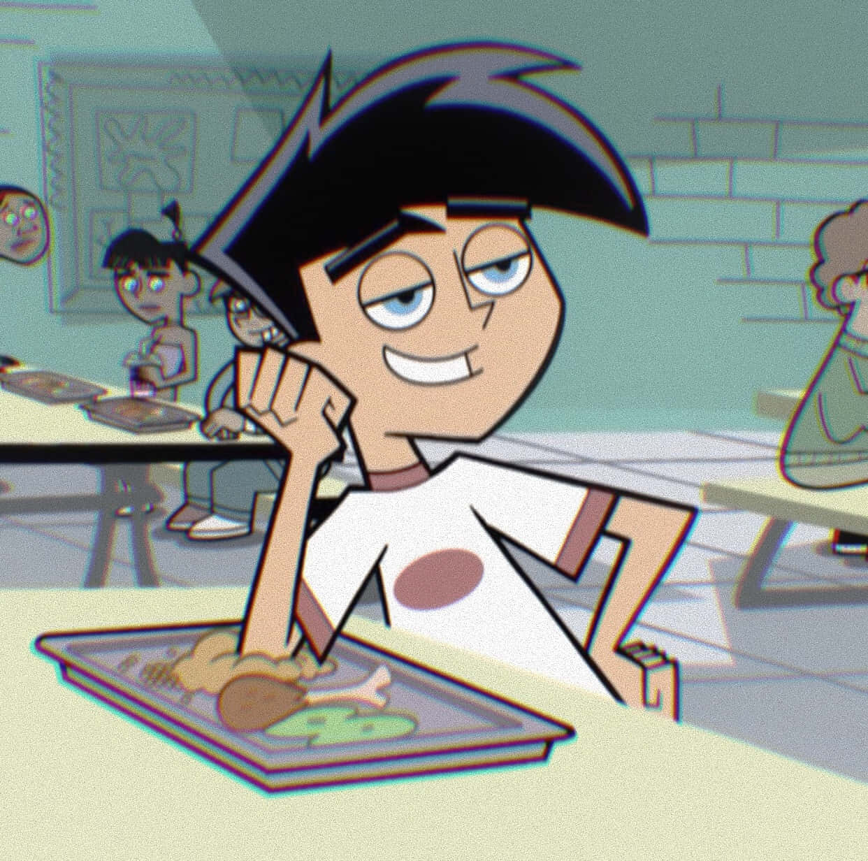 Danny Phantom, cartoon boy, spiky black hair, SD Desktop Wallpaper