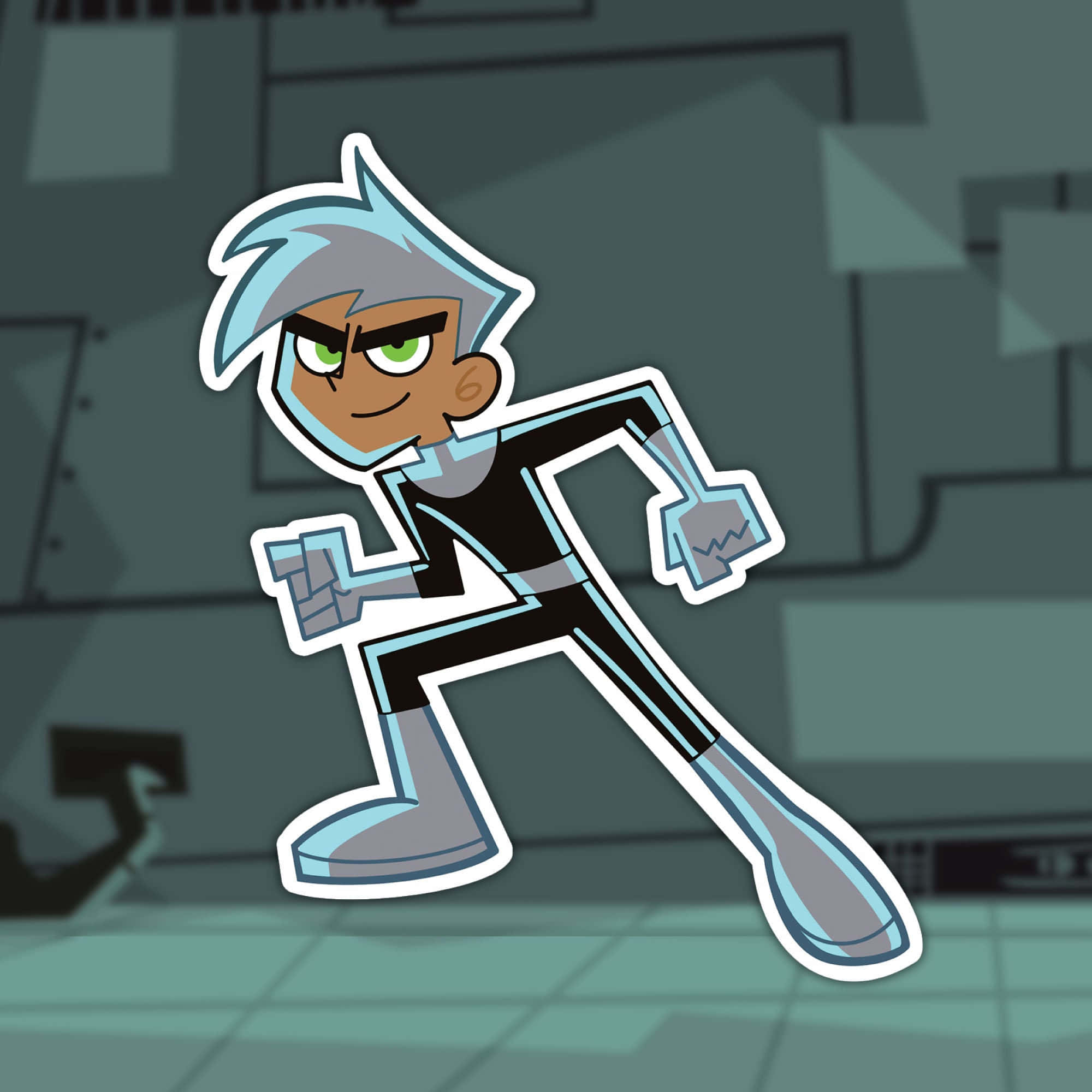 Danny Phantom, spiky blue hair, green eyes, Full HD Desktop Wallpaper