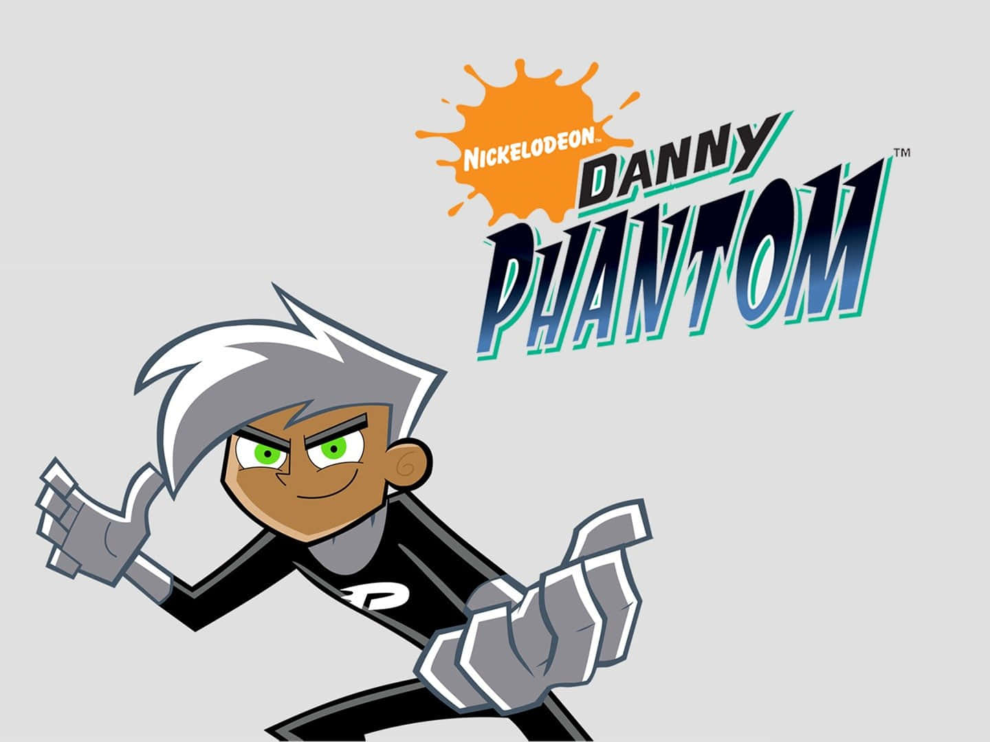 Danny Phantom, ghost form, plain gray background, HD Desktop Wallpaper