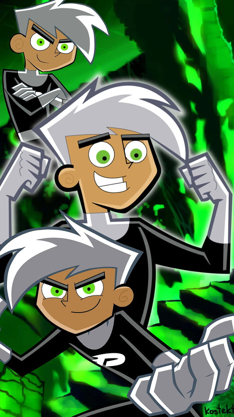 Danny Phantom, silver hair, green eyes, HD Phone Wallpaper