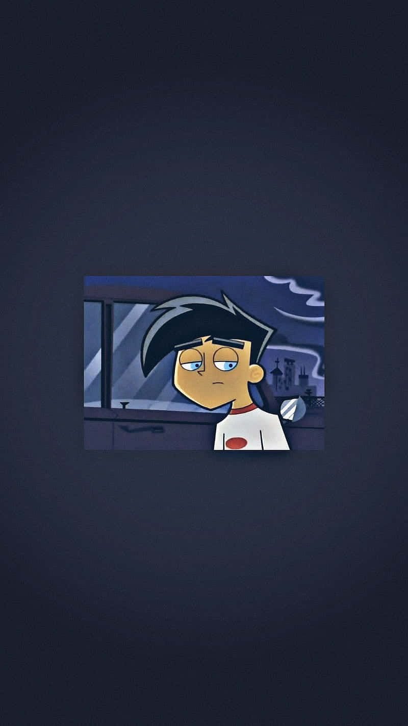 Danny Phantom, spiky black hair, rainy cityscape, HD Phone Wallpaper