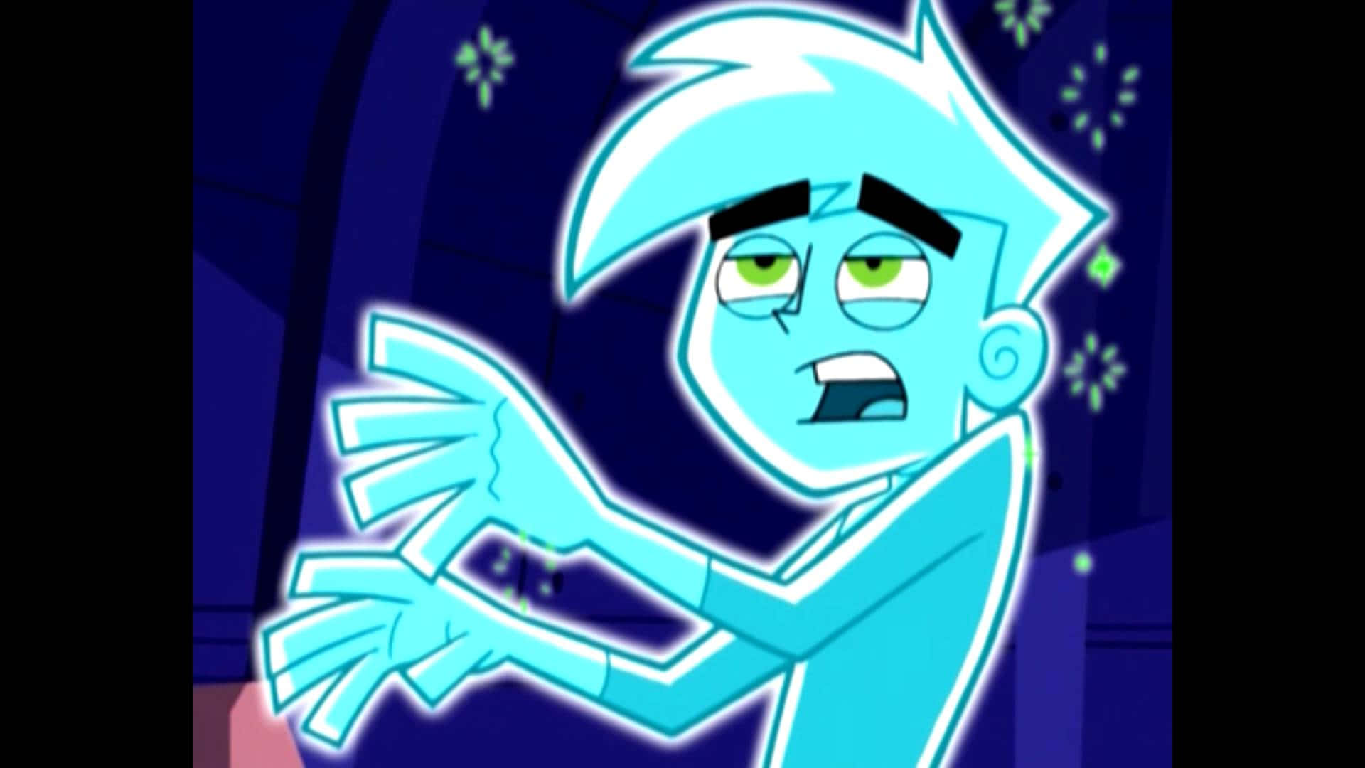 Danny Phantom, blue cartoon character, spiky hair, Full HD Desktop Wallpaper