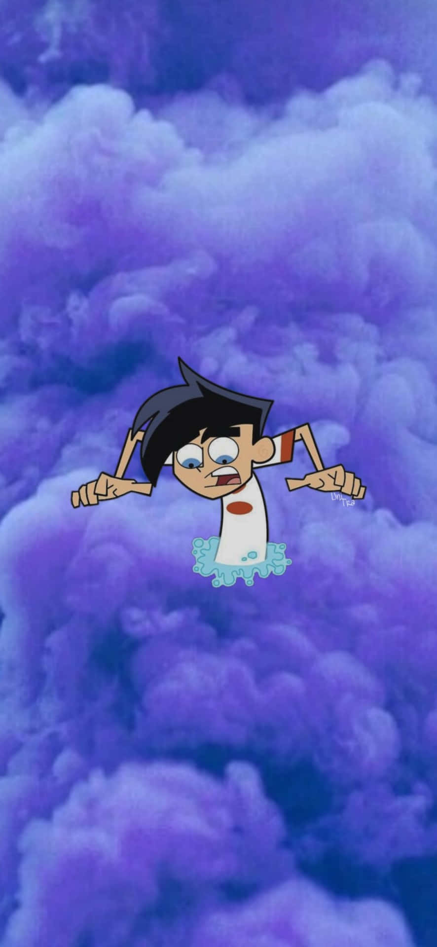 Danny Phantom, purple clouds, cartoon boy, Full HD Phone Wallpaper