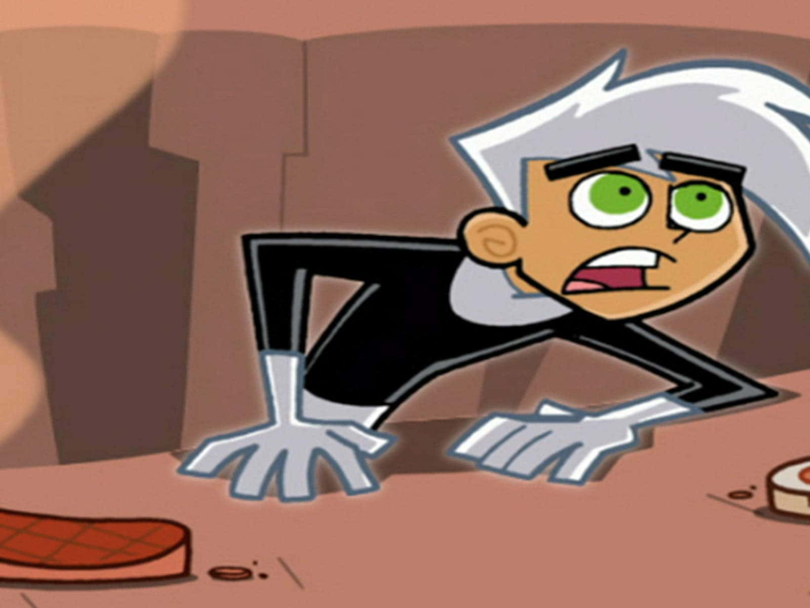 Danny Phantom, white hair, green eyes, HD Desktop Wallpaper