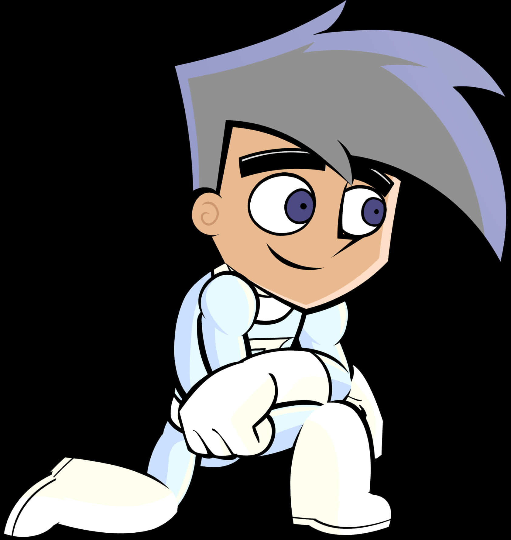 Danny Phantom, spiky gray hair, purple eyes, HD Phone Wallpaper