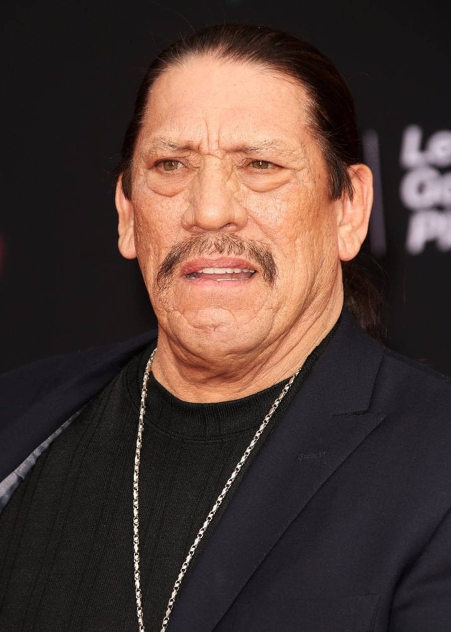 Danny Trejo, red carpet event, black suit, SD Phone Wallpaper